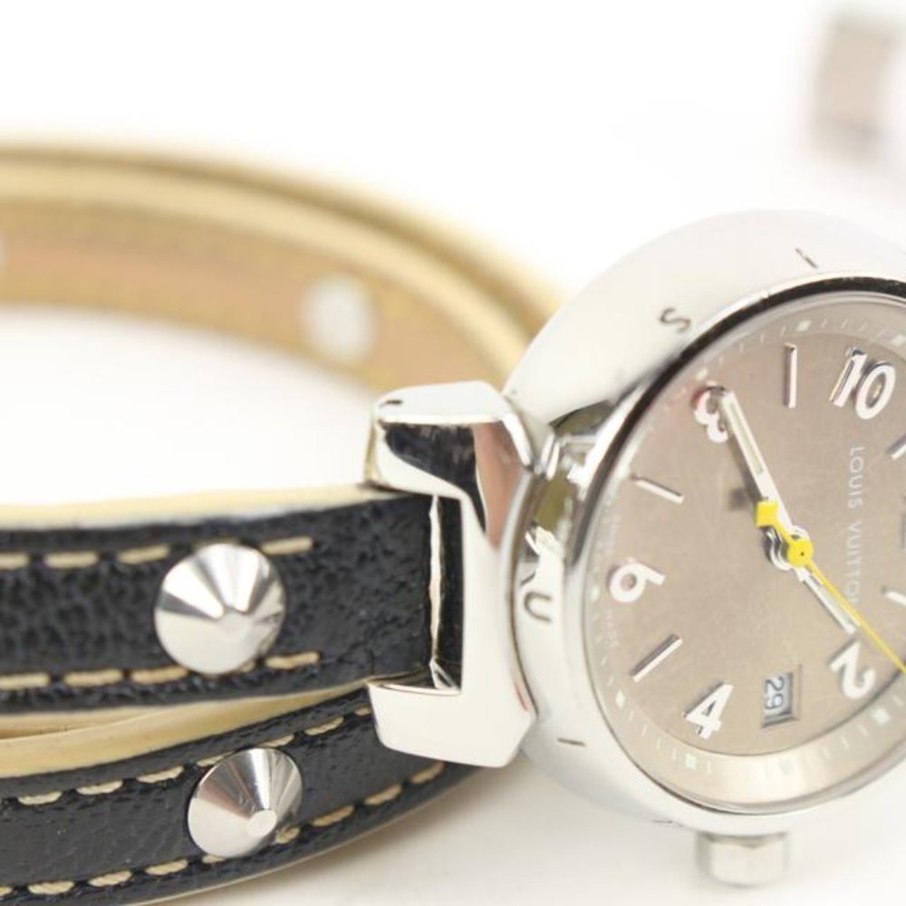 Louis Vuitton Triple Coiled Q1212 Tambour Watch 28mm Quartz 25lv37s - Picture 5 of 12